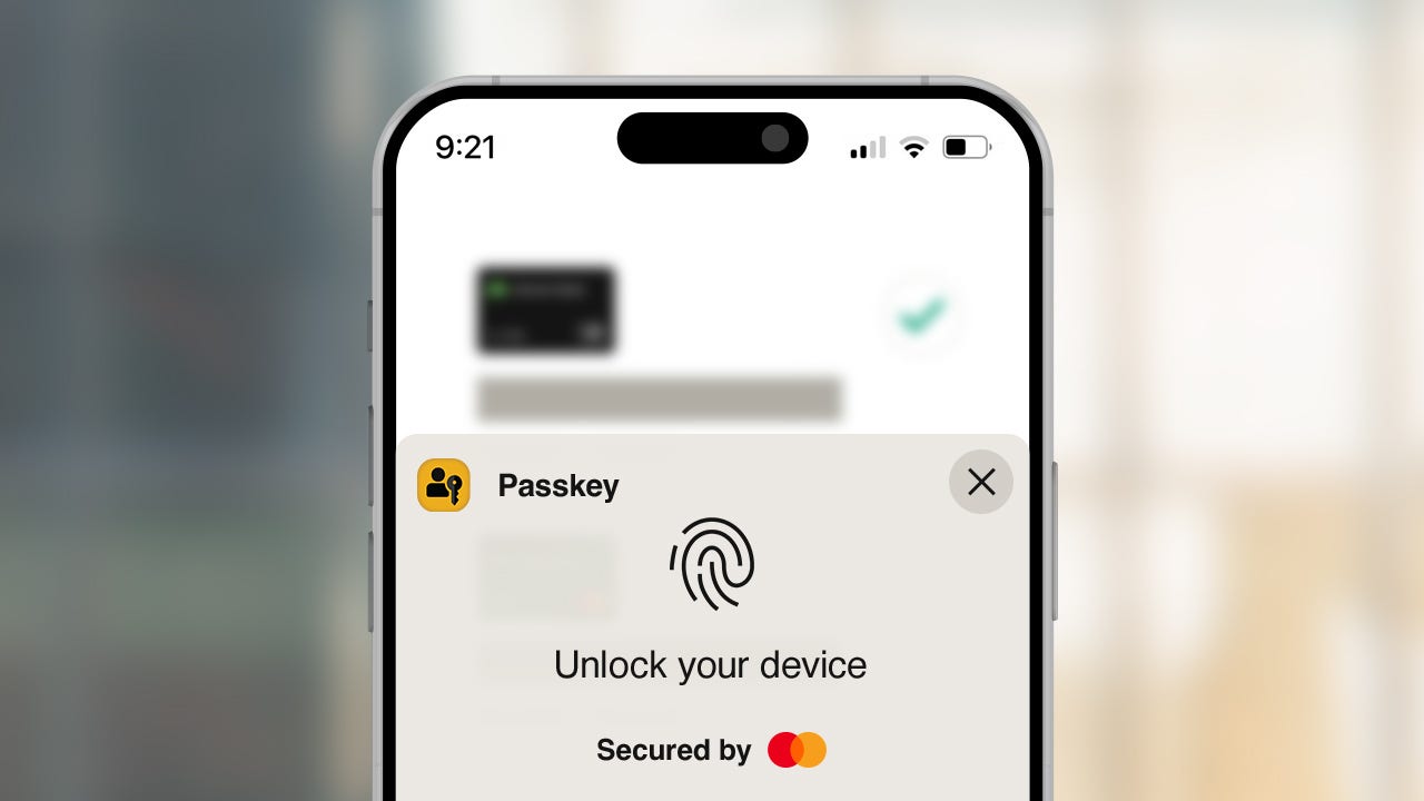 Passkey "Unlock your device" screen on a phone.