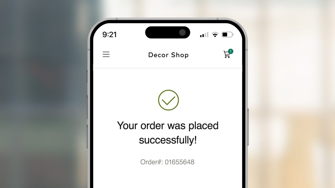 Passkey success screen on a phone.